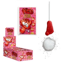 Sucette avec poudre croquante de pied à la cerise soda - Pies Cerdán - 40 unités