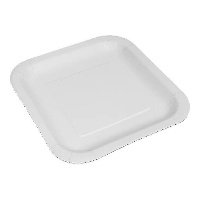 Assiettes de 23 cm en carton blanc carrées - 25 pièces