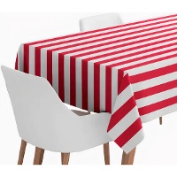 Nappe en papier de 1,80 x 1,20 m à rayures rouges et blanches
