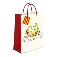 Sac cadeau de 32 x 26 x 10 cm pour la fête de la Saint-Georges