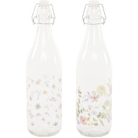 Bouteille de 1 L à fleurs - 1 unité