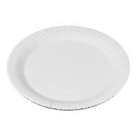 Plats en carton blanc de 23 cm - 25 unités