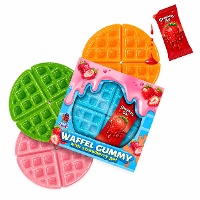 Bonbon gélifié en forme de gaufre avec gel à la fraise - 1 unité