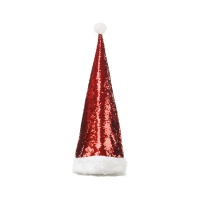 Chapeau de Père Noël avec paillettes de 70 cm