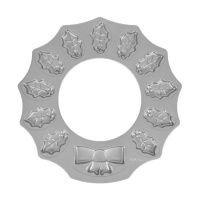 Moule à biscuits en forme de couronne de Noël en acier de 38 cm - Wilton - 12 cavités