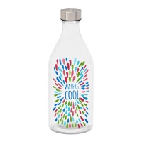 Bouteille de 1 L Water is cool avec bouchon en acier
