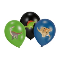 Ballons en latex de Dinosaures Préhistoriques de 27,5 cm - Amscan - 6 unités
