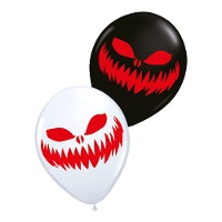 Ballons en latex avec visage sinistre de 30 cm - 6 unités