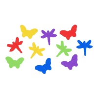 Papillons et libellules en mousse EVA - Innspiro - 100 unités