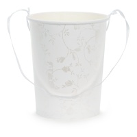 Seau pour fleurs en papier avec motif floral de 13 cm