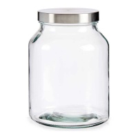 Pot de 2,3 L transparent avec couvercle en métal
