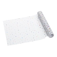Chemin de table en tulle de 35 cm avec motifs de lunes et d'étoiles - 9 m