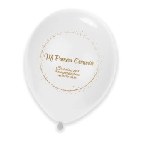 Ballons en latex doré pour Ma Première Communion de 30 cm - 6 unités