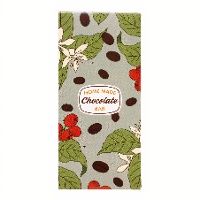 Lot de 5 boîtes pour tablette de chocolat - motif feuilles de cacao - 16 x 7,5 x 2,5 cm