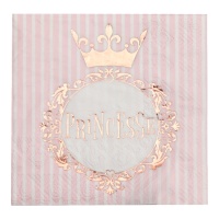 Serviettes de Princesse de 12,5 x 12,5 cm - 21 unités