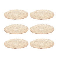 Assiette plate en verre ambré de 32 cm - Vivalto - 6 unités