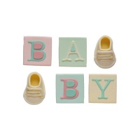 Figures de sucre assorties pour bébé - Decora - 6 unités