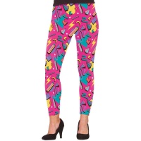 Leggings des années 80 imprimés fuchsia