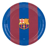Platos de FC Barcelona de 23 cm con franjas blaugranas - 8 unidades