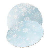 Base pour tarte de 30 x 30 x 0,3 cm motif flocon de neige