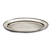 Plateau ovale en acier inoxydable 40 cm