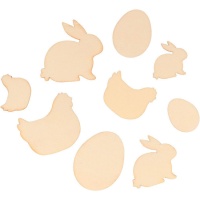 Figurines en bois de Pâques assortis - 30 unités