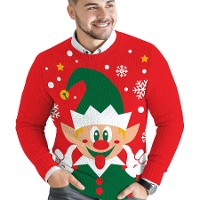 Pull de Noël elfique pour homme