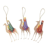 Pendentifs des Rois Mages montés sur des chameaux - 3 unités