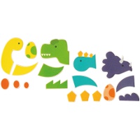 Décorations en sucre 2D pour cupcakes - Dinosaures - 18 pièces