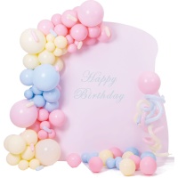 Guirlande de ballons aux couleurs pastel - 96 unités
