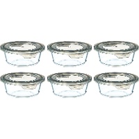 Boîte hermétique en verre 0,4 L avec couvercle gris - lot de 6