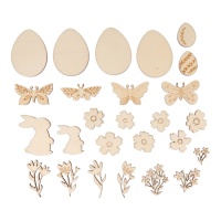 Figurines en bois de Pâques - 26 unités