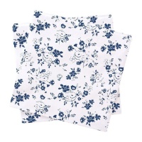 Serviettes à fleurs bleues de 16,5 cm - 20 unités