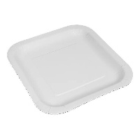 Assiettes en carton blanc carrées de 23 cm - 100 unités