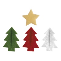 Galettes de Noël avec sapins et étoiles - 26 unités