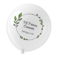 Ballon en latex de Communion Feuilles de 90 cm - 1 unité