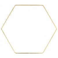Hexagone métallique doré de 25 cm - 1 unité