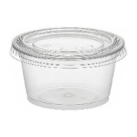 Pots à sauce 120 ml en plastique transparent avec couvercle - lot de 100