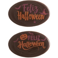 Plaque en chocolat noir « Feliz Halloween » - 84 pièces