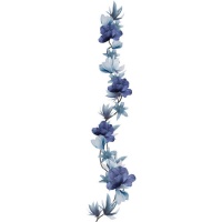 Guirlande de fleurs grisâtres de 2,20 m