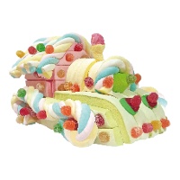 Tarte de bonbons de guimauves train multicolore de 690 gr