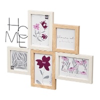 Cadre porte-photos avec enseigne « HOME » pour 5 photos
