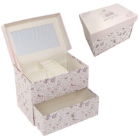 Boîte à bijoux rose pour maman avec tiroir