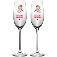 Flûte de 190 ml de champagne Cupidon - 2 unités