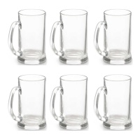 Chope de bière de 650 ml avec anse - 6 unités