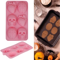 Moule en silicone pour figurines d'Halloween de 28 x 16 cm - 6 cavités