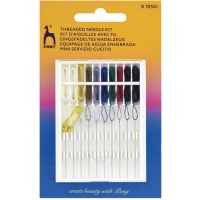 Kit d'aiguilles enfilées avec 2 boutons et 1 épingle de sûreté - Pony