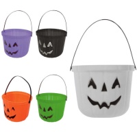 Seau à citrouille coloré de 18,5 cm - 1 unité