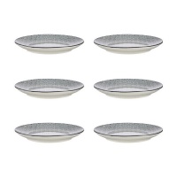 Assiette de 20 cm vague japonaise noire - Vessia - 6 unités