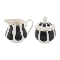 Sucrier et pot à lait Excellence noir et blanc